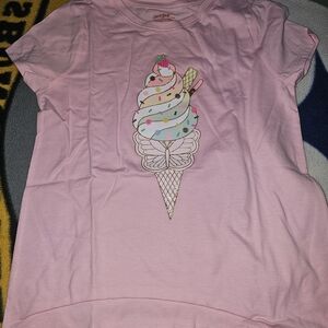 Cat & Jack Pink Girls' Ice Cream Cone Graphic Tee